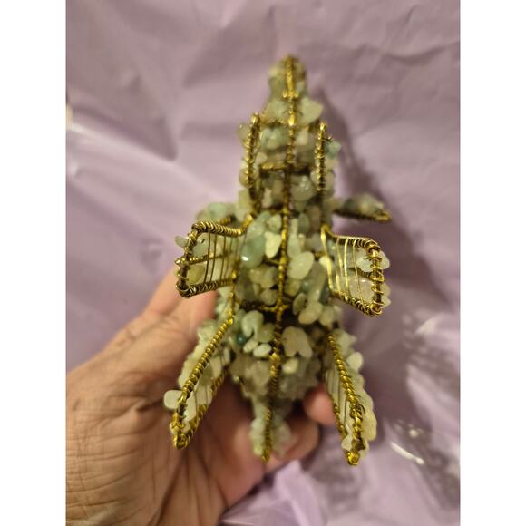 Jade Colored Stone Elephant 6"x4" - Picture 3 of 5